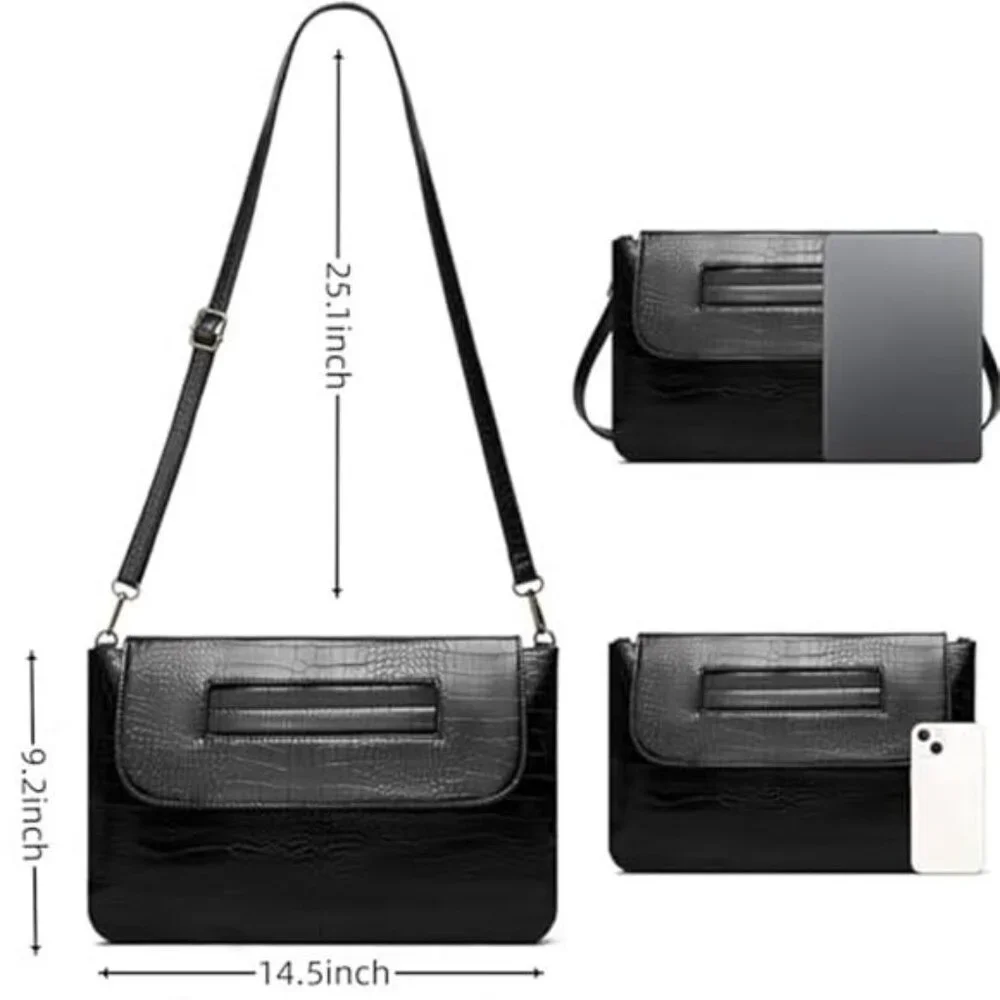 Women Classic Crocodile Pattern Vegan Leather Clutch Purse Oversized Female - Picture 4 of 6